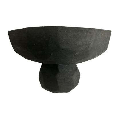 Contemporary Black Decorative Footed Bowl 23cm