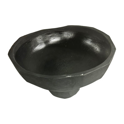 Contemporary Black Decorative Footed Bowl 23cm