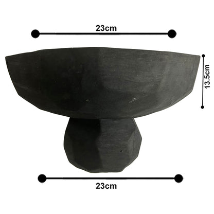 Contemporary Black Decorative Footed Bowl 23cm