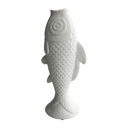 Contemporary White Fish Vase / Ornament 24cm