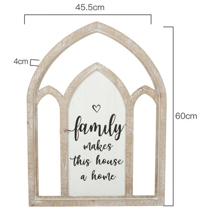 Arch 'Family Makes Home' Wall Art 46x60cm