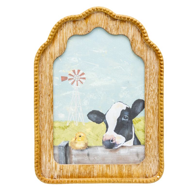 Cow + Chick Framed Wall Art 30cm