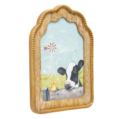 Cow + Chick Framed Wall Art 30cm
