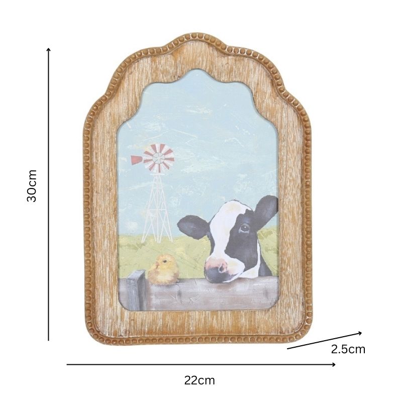 Cow + Chick Framed Wall Art 30cm
