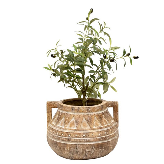 Aged Tribal Style Decorative Pot 35cm