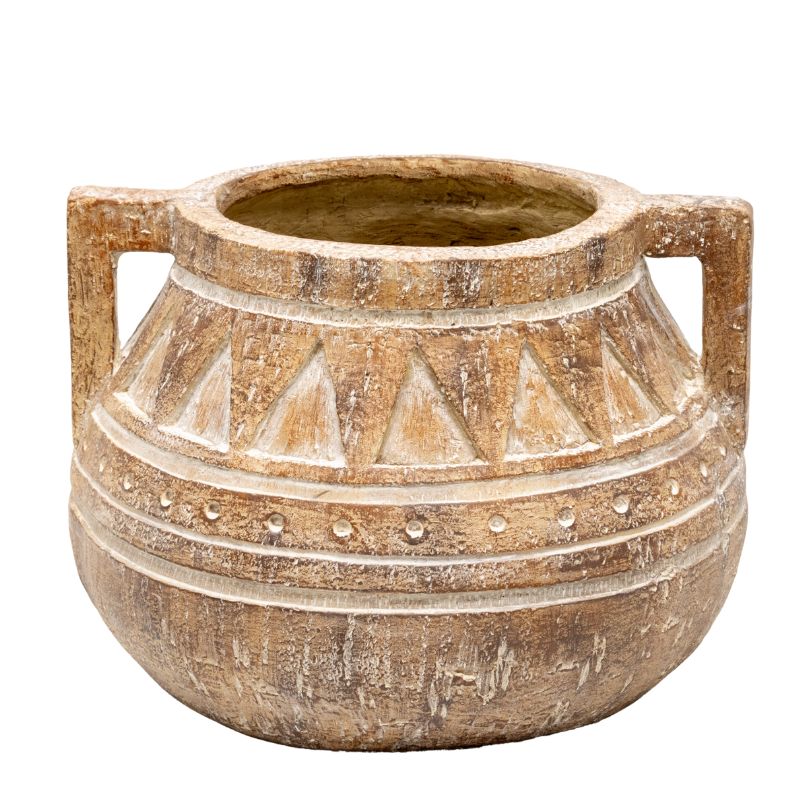 Aged Tribal Style Decorative Pot 35cm