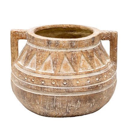 Aged Tribal Style Decorative Pot 35cm