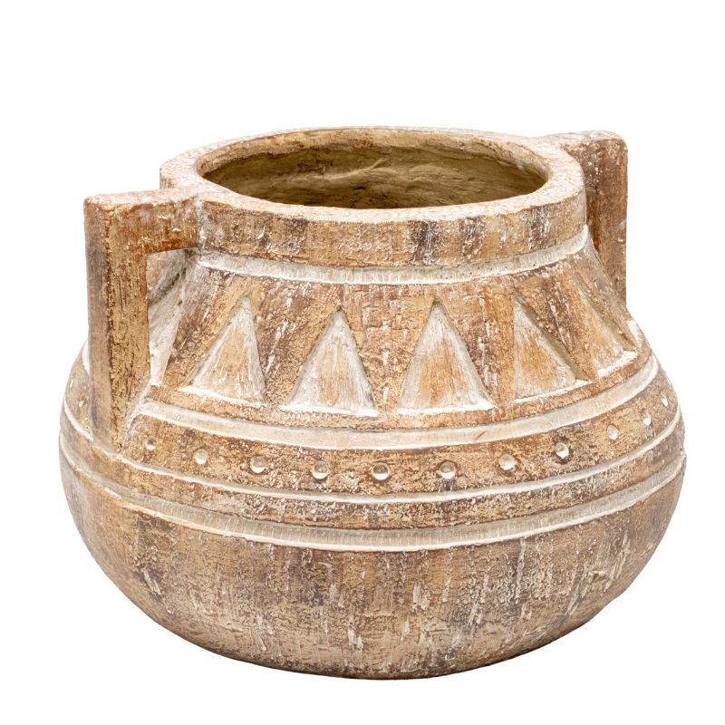 Aged Tribal Style Decorative Pot 35cm