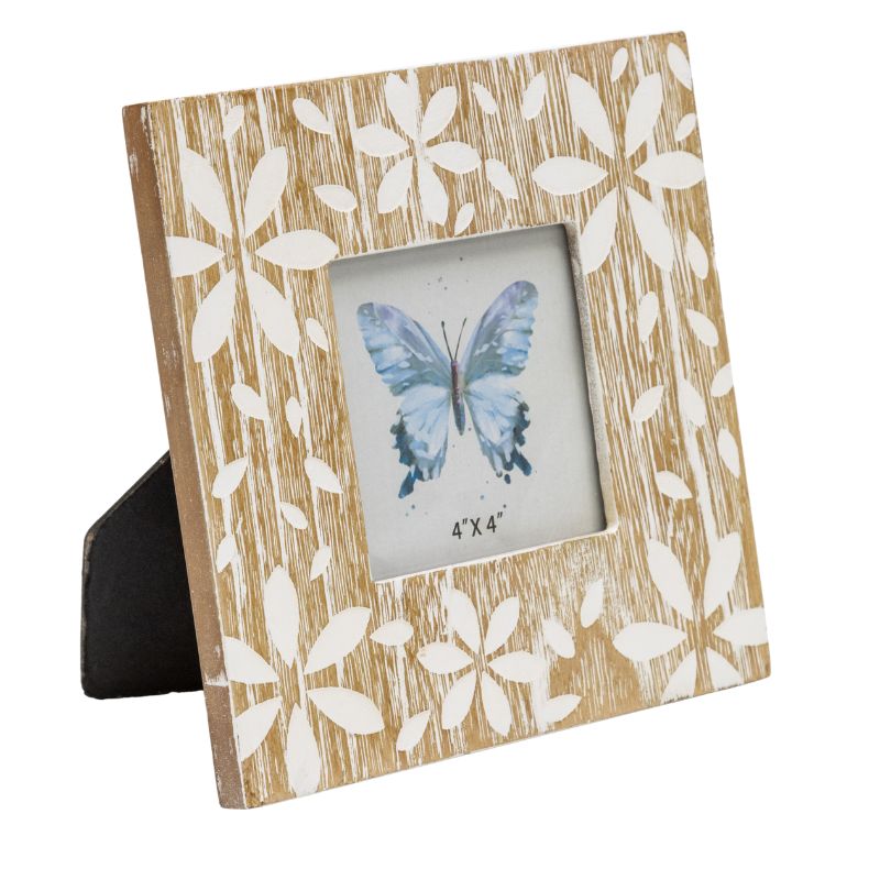 Flowers Design Photo Frame '4x4in' 18cm