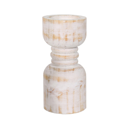 Contemporary Carved Loop Pillar Candleholder 25cm