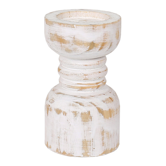 Contemporary Carved Loop Pillar Candleholder 20cm