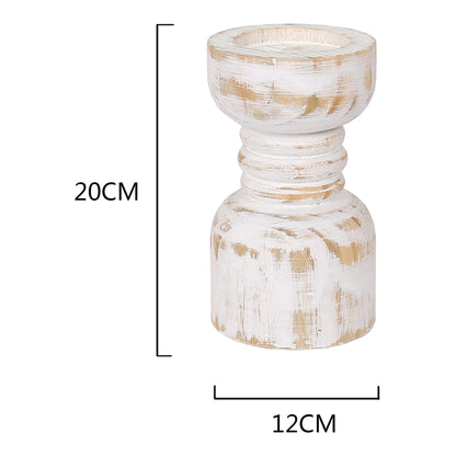 Contemporary Carved Loop Pillar Candleholder 20cm