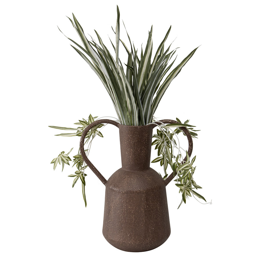 Artisan Aged Vase w Heart Handles 37cm