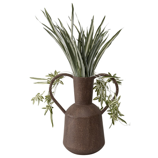 Artisan Aged Vase w Heart Handles 37cm