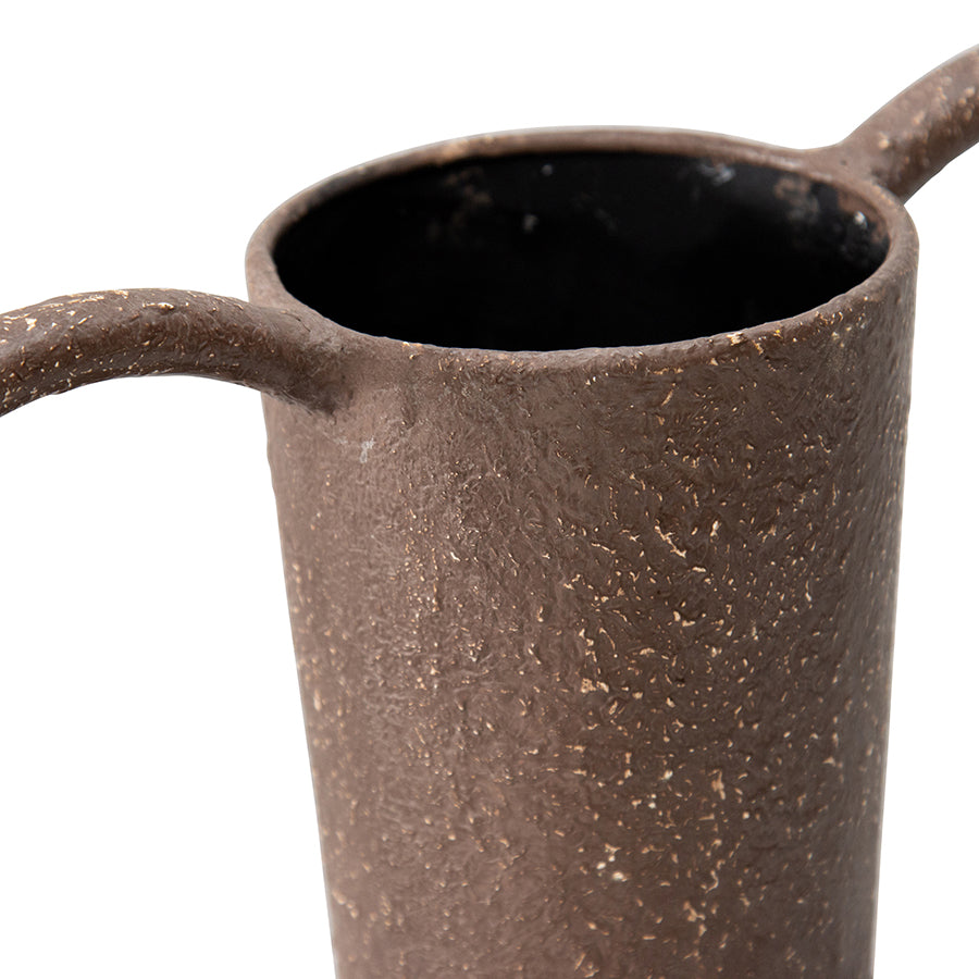 Artisan Aged Vase w Heart Handles 37cm