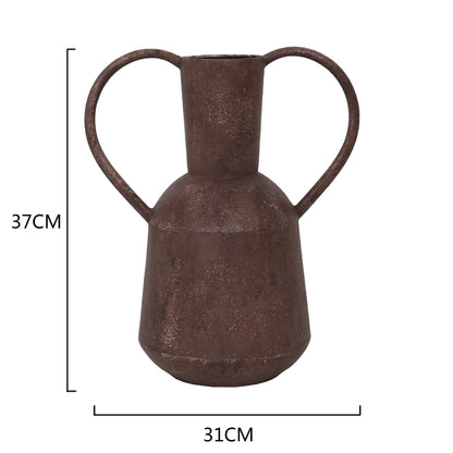 Artisan Aged Vase w Heart Handles 37cm