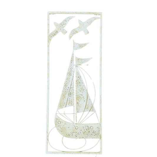 Distressed Finish Sail Boat Wall Art 90cm