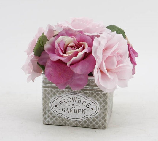 Artificial Peony Rose in Ceramic Pot 20cm