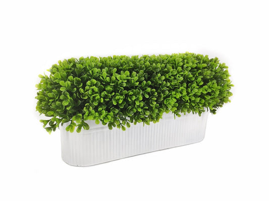 Artificial Grass in Oval Tin Pot 45cm