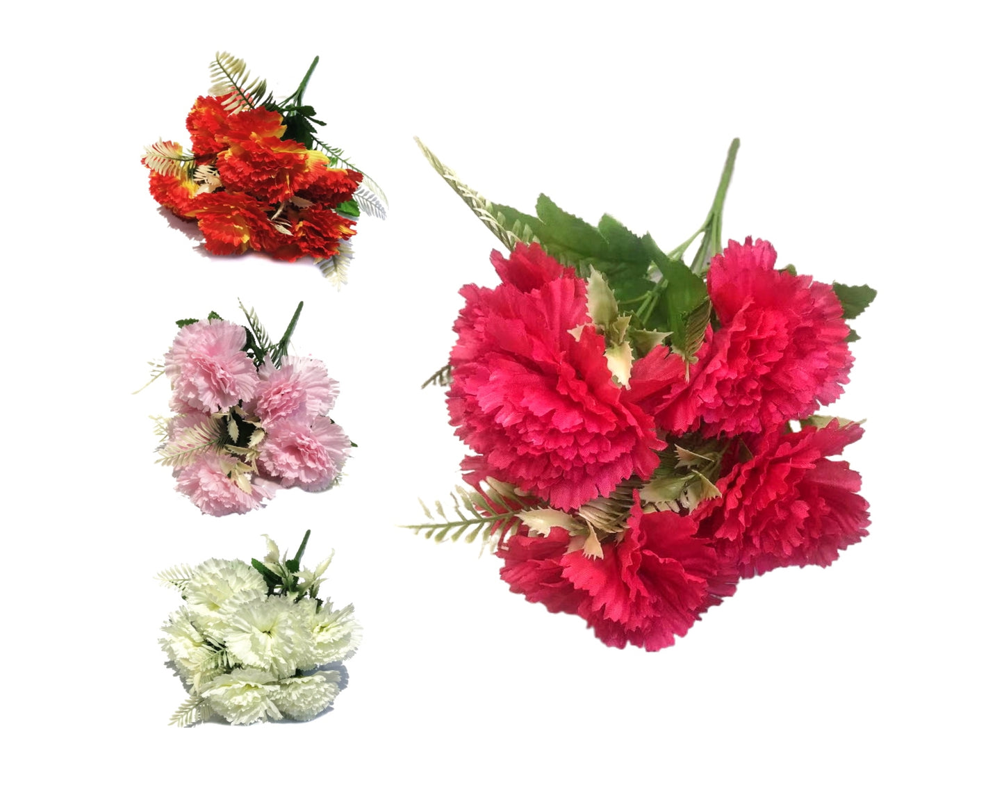 bulk 36 Artificial Carnation Bunch Assort 31cm