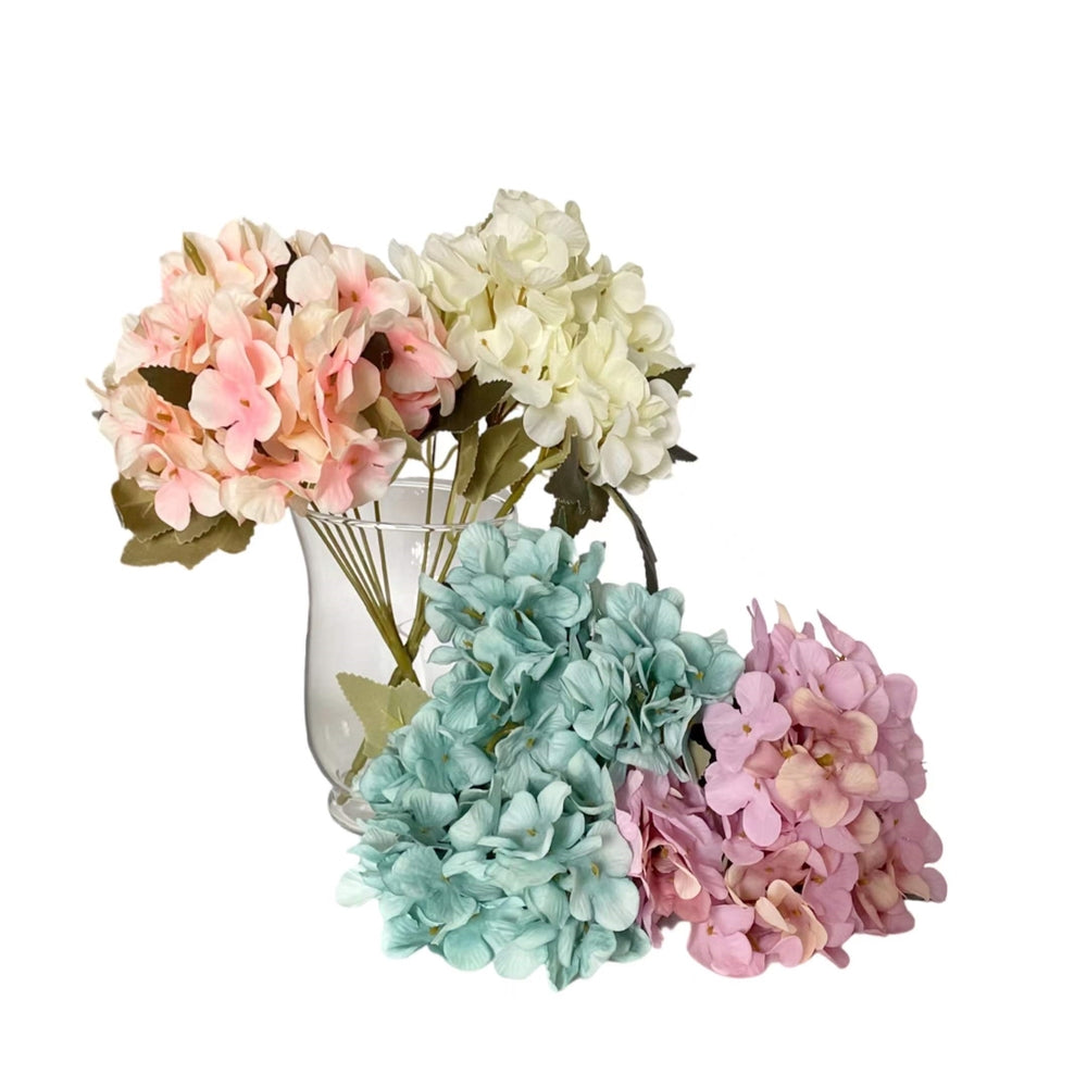 bulk 36 Artificial Hydranger 6 Heads Assorted 30cm