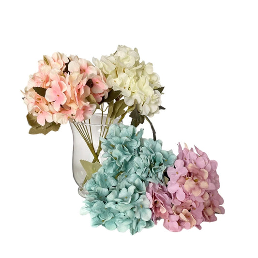 bulk 36 Artificial Hydranger 6 Heads Assorted 30cm