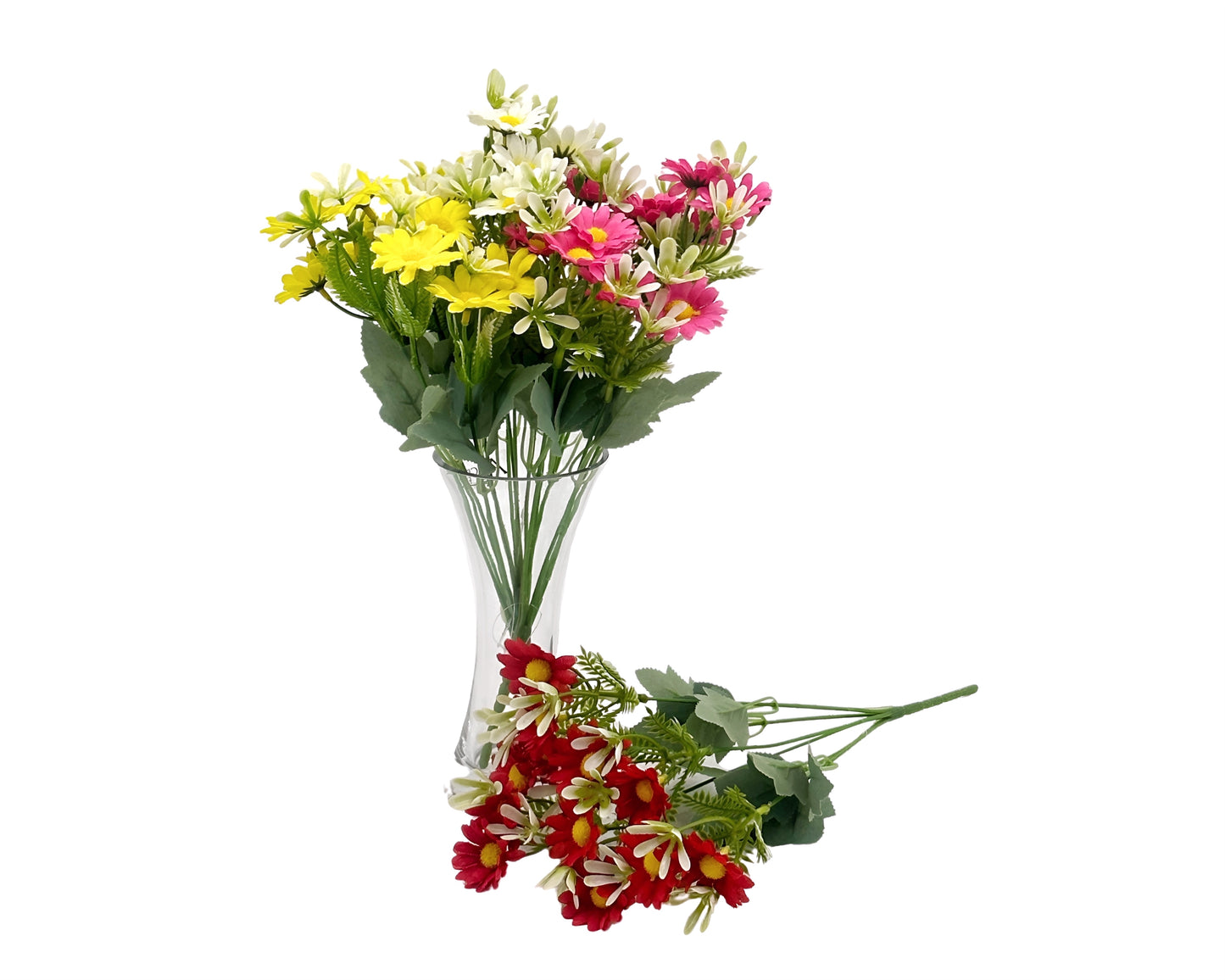 bulk 24 Artificial Chrysanthemum 6 Branches 4 Assorted 10x35cm