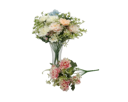 bulk 24 Artificail Ranunculus 7 Branches 4 Assorted 10x31cm