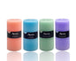 bulk 24 Scented Ripple Pillar Candle 4 Assorted 7x14cm