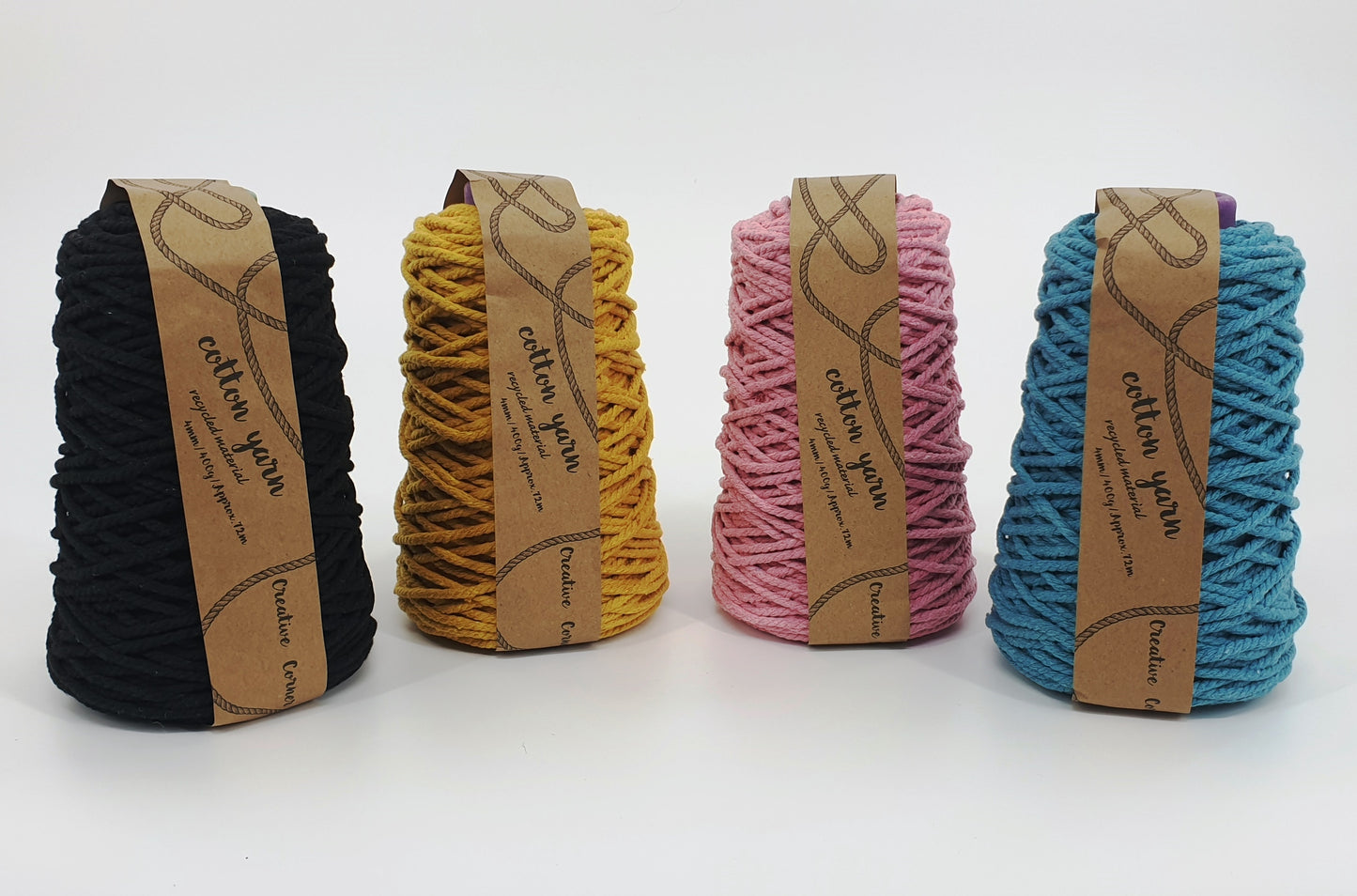 bulk 12 Macrame Cotton Yarn 4mm 400G Assort Colours