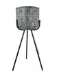 Antique Metal Pot on Stand Planter 28x52cm