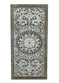 Carved Rectangle Wall Art White 80cm