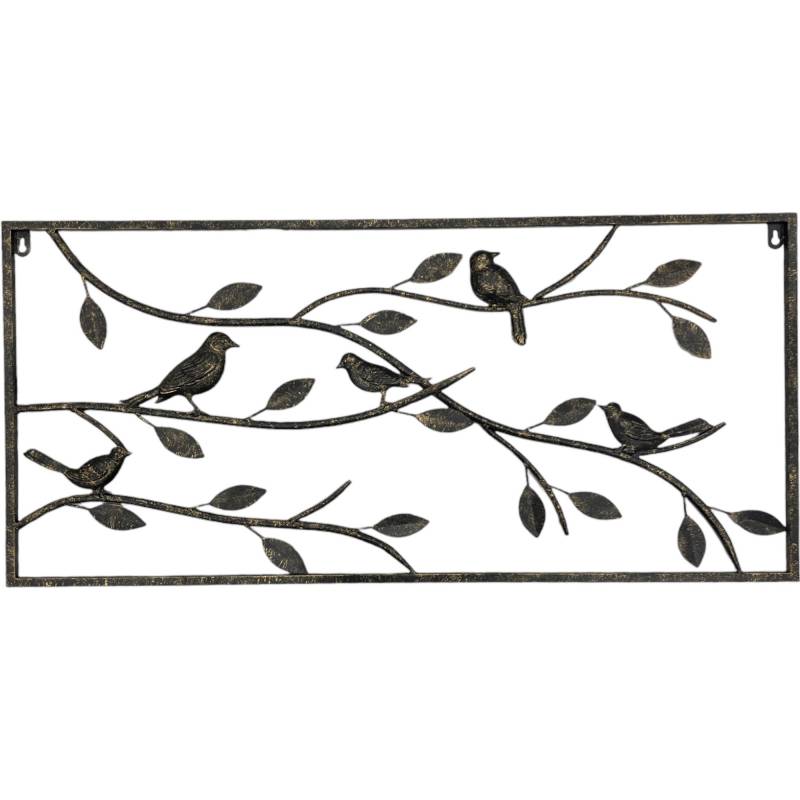 Bird In The Tree Metal Wall Art 40x80cm