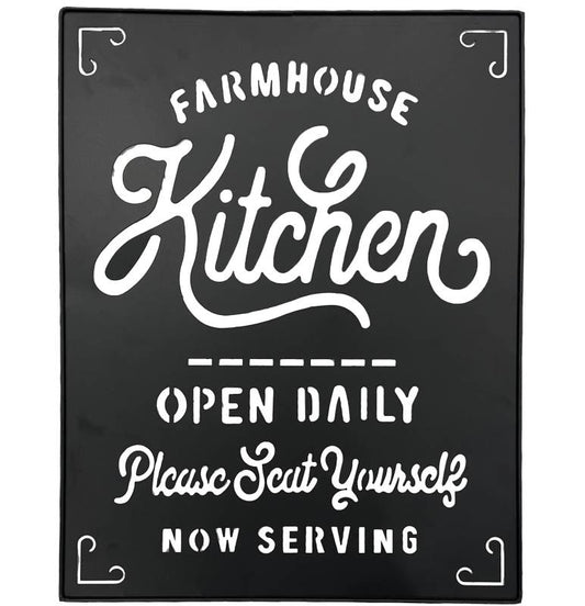Farmhouse Kitchen Metal Sign 32x42cm