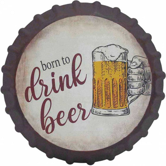 Born To Drink Beer Wall Art 34cm