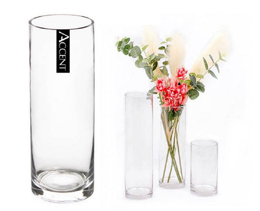 bulk 6 Glass Cylinder Vase 40cm
