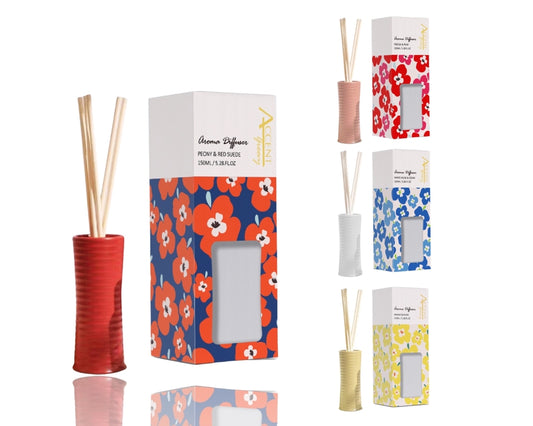 bulk 12 Accent Groovy Diffuser in Ceramic 150ml 4 Assort