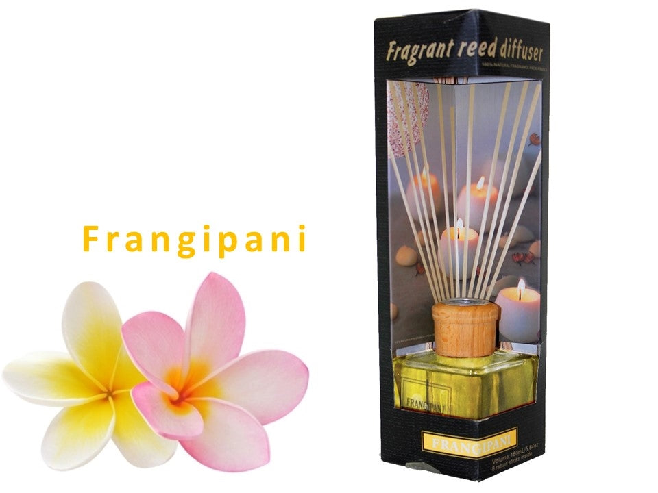 bulk 12 Fragrant Oil Diffuser Frangipani 160ml 12 Rattan Sticks