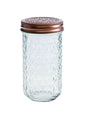 bulk 24 Large Diamond Look Glass Jar w Rose Gold Lid 13cm