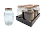 bulk 18 Glass Jar w Metal Lid 1500ml Canister 20cm