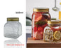 bulk 36 Glass Square Jar W Gold Metal Lid 500ml