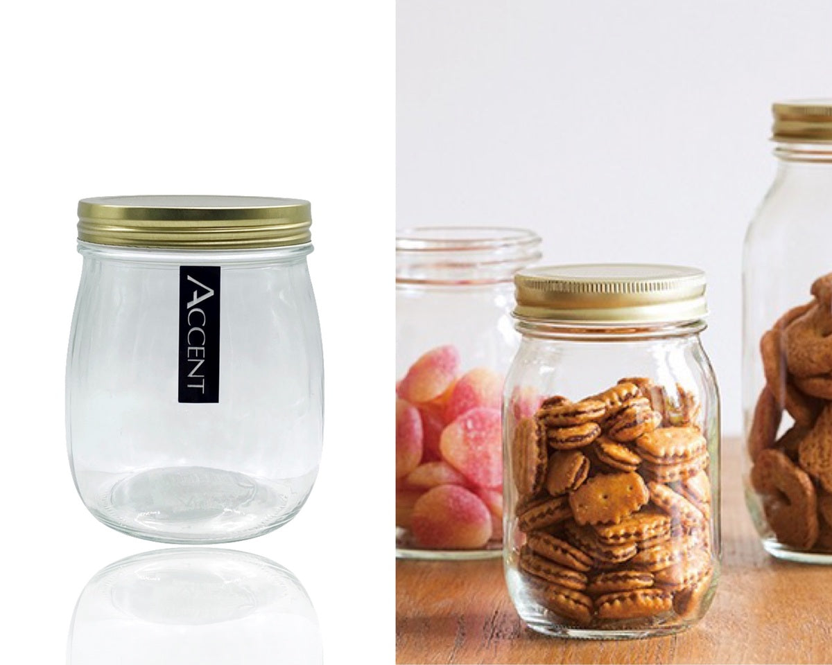 bulk 24 Glass Jar w Screw Lid 700ml Canister 13cm