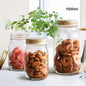 bulk 12 Glass Jar Screw Lid 1500ml Canister 21cm