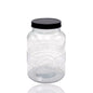 bulk 24 Glass Jar w Black Metal Lid 1000ml Canister 15cm