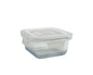bulk 24 Borosilicate Glass Container W Lid Square 320ml 12x7cm