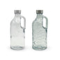 bulk 12 Clear Glass Water Bottle w Handle 1L 2 Assorted 10x25cm