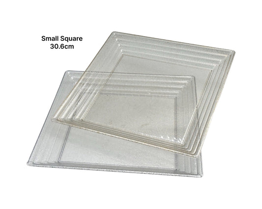 bulk 24 Square Glitter Plastic Serving Tray 30cm