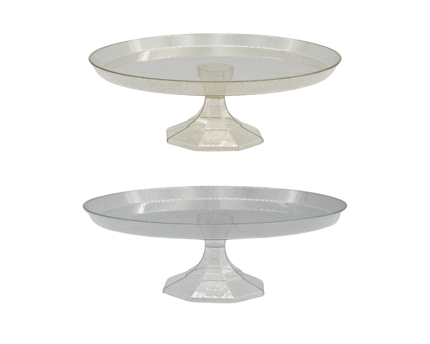 bulk 24 Glitter Plastic Cake Stand 26x5cm