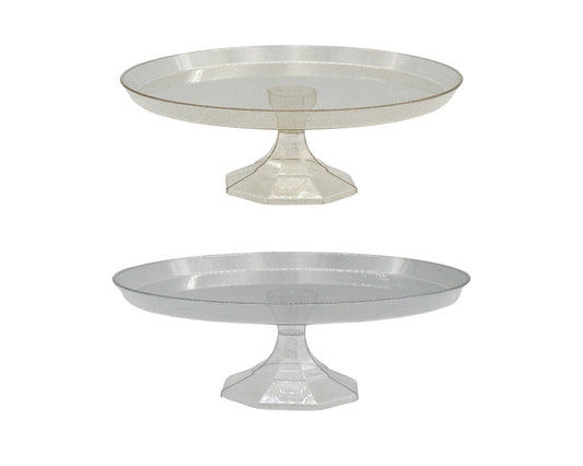 bulk 24 Large Glitter Plastic Cake Stand 30x5cm