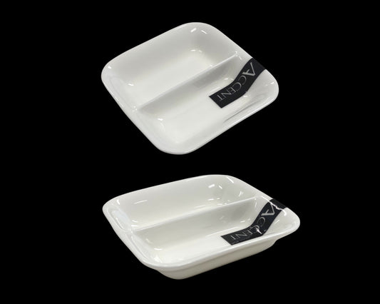 bulk 48 Bone China 2 Section Sauce Spice Dish 9cm